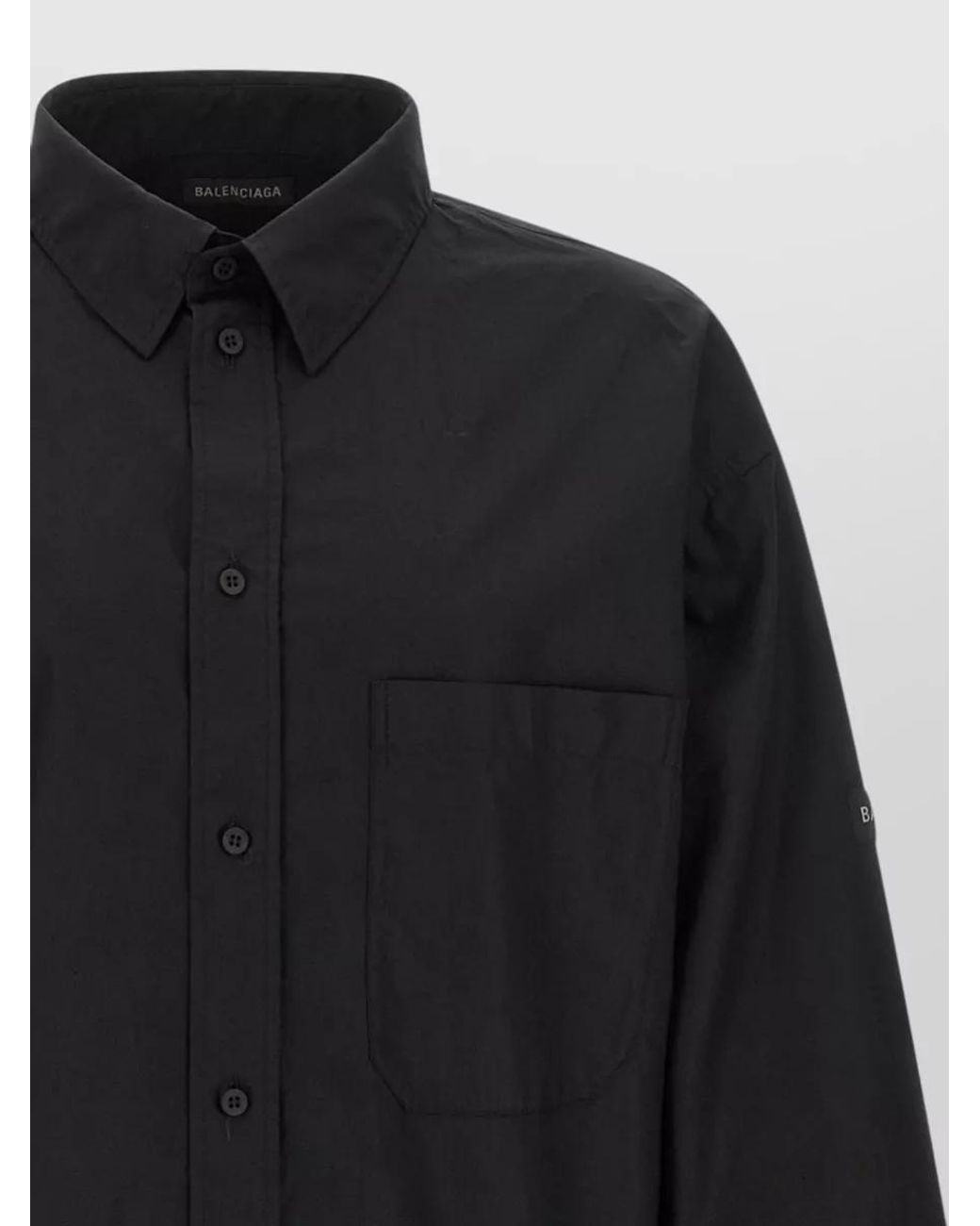 Balenciaga Blue Logo Patch Shirt for men
