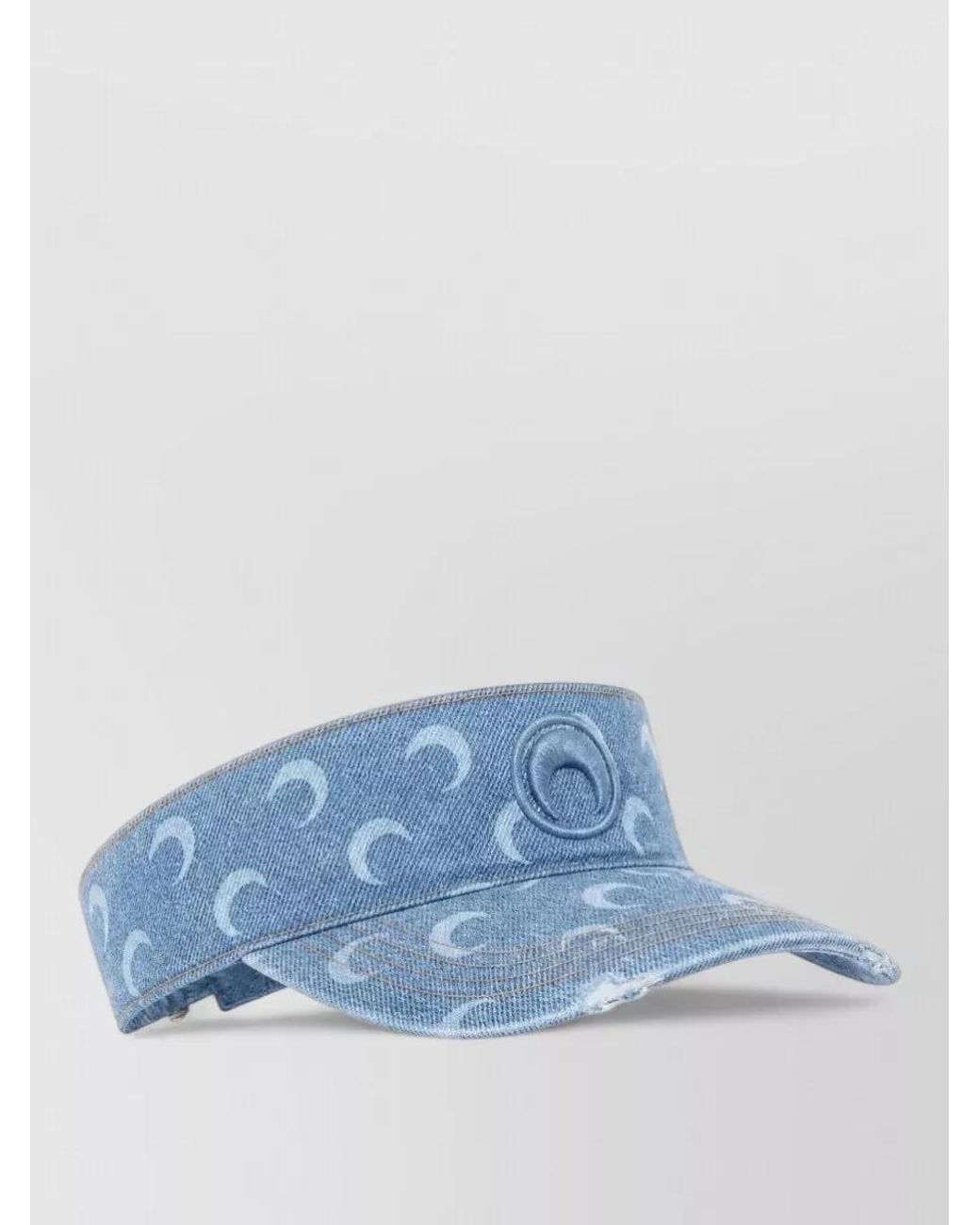MARINE SERRE Blue Denim Moon-Print Visor