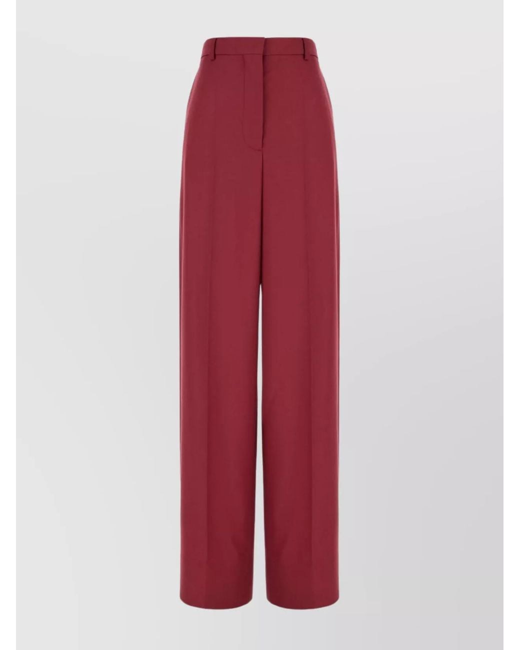 Stella McCartney Red Wool Wide-Leg Trousers