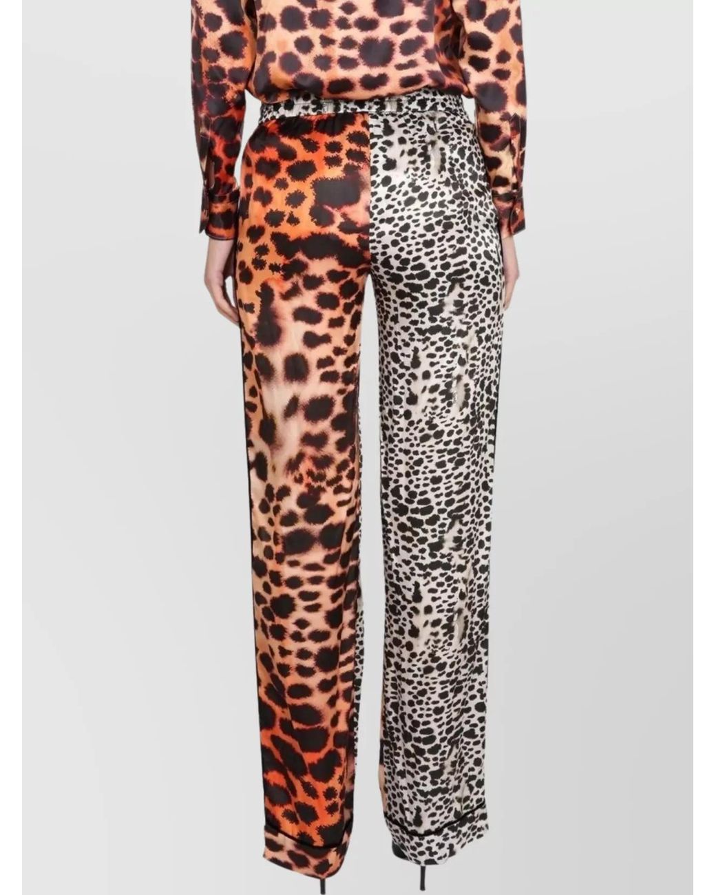 Roberto Cavalli Multicolor Silk Viscose Printed Wide-Leg Trousers