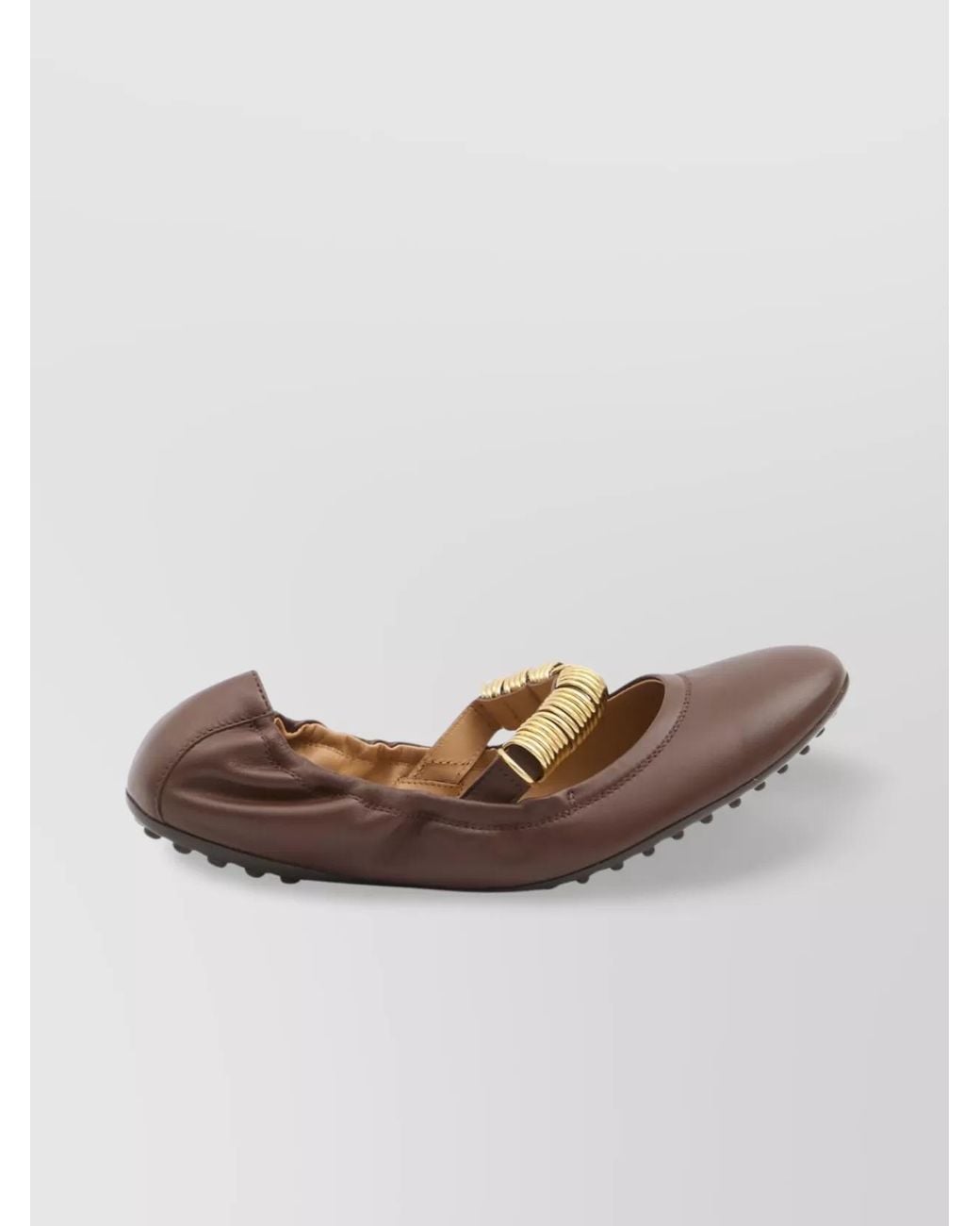 Tod's Brown Leather Ballet Flats