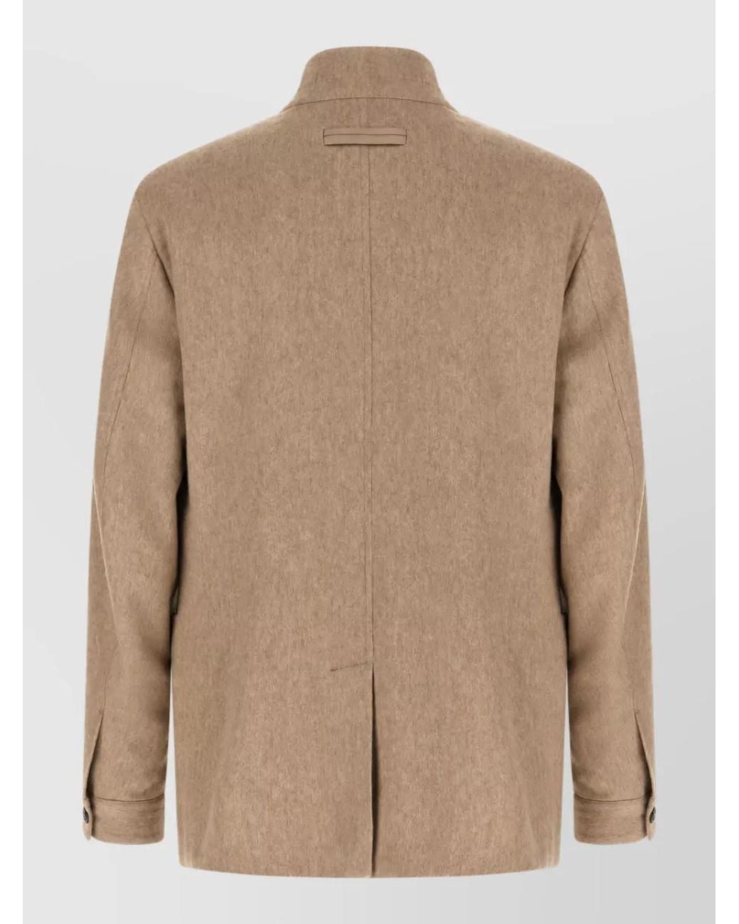 Zegna Natural Cashmere Single-Breasted Coat for men
