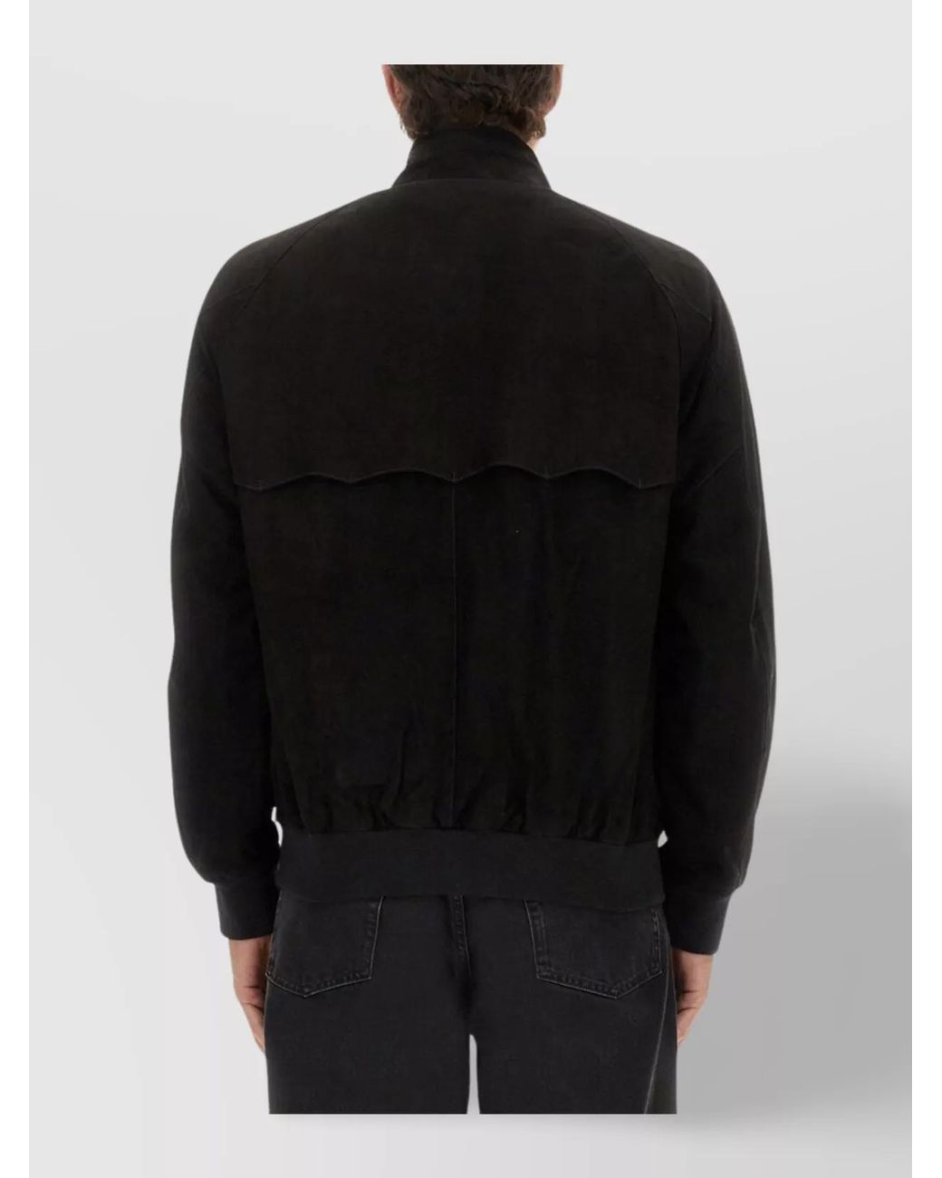 Baracuta Black Leather Harrington Jacket for men