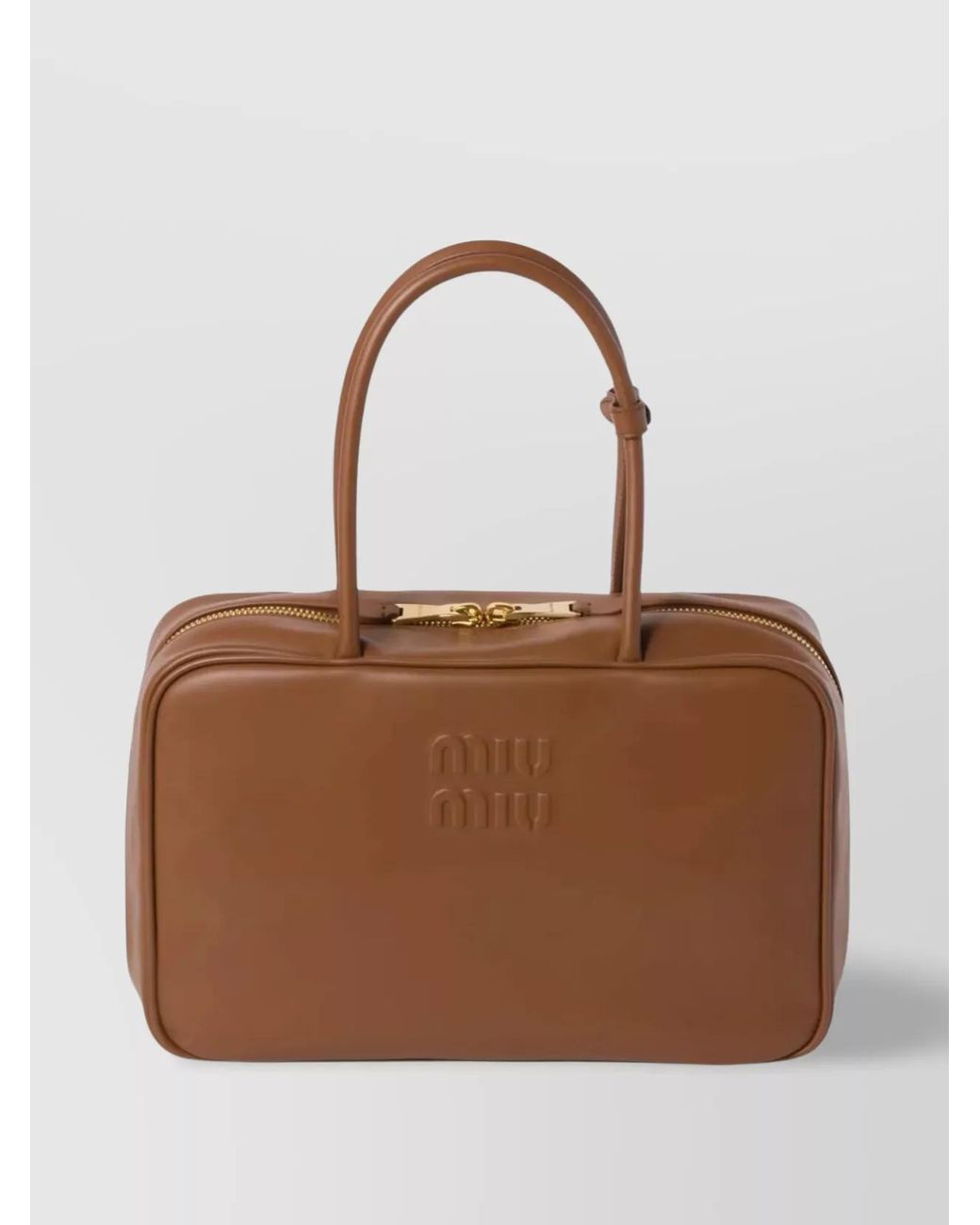 Miu Miu Brown Beau Large Leather Tote Bag