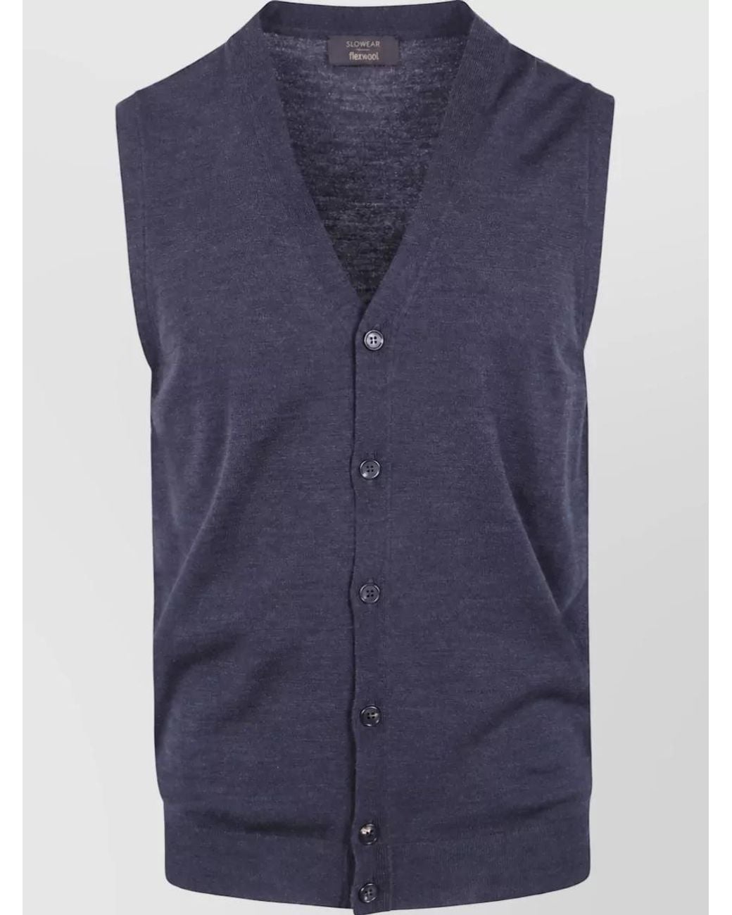 Zanone Blue Wool Classic Vest for men
