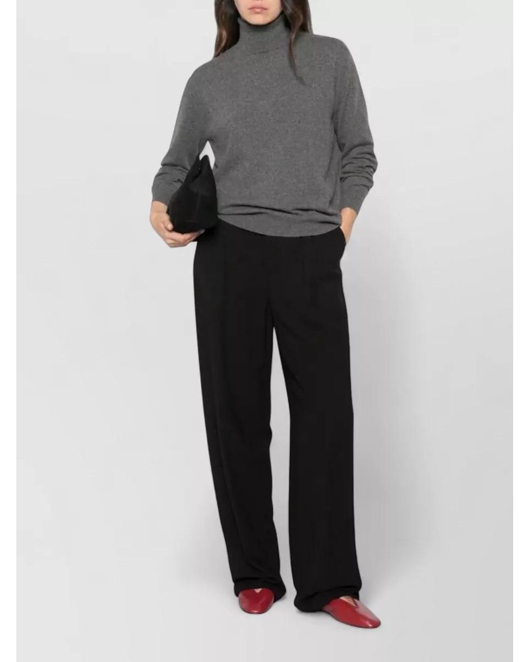 Brunello Cucinelli Gray Cashmere Turtleneck Sweater