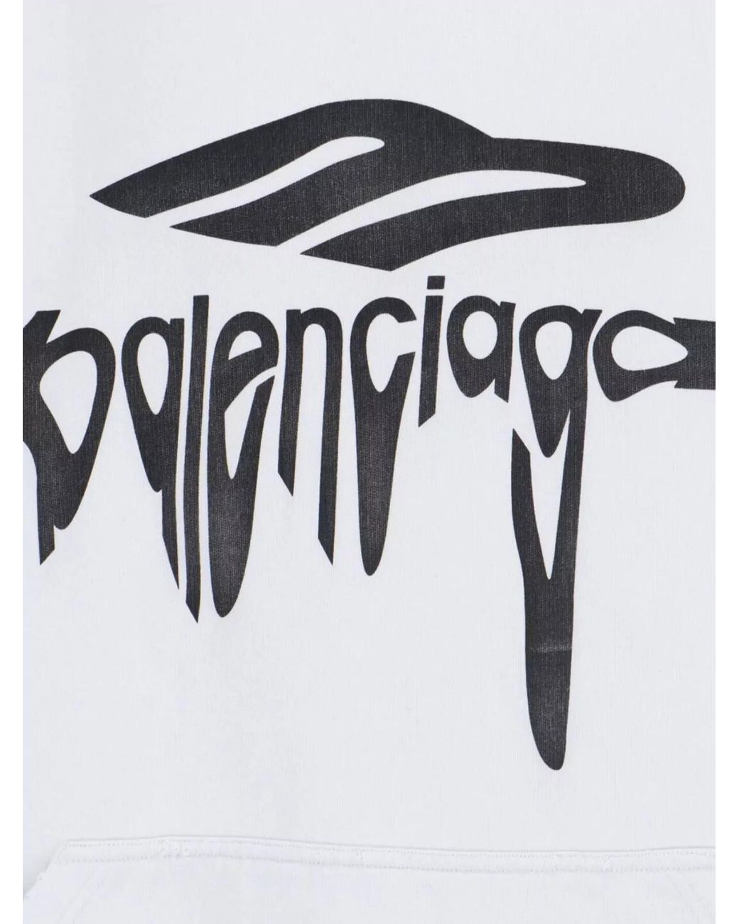 Balenciaga White Cotton Oversized Hoodie for men