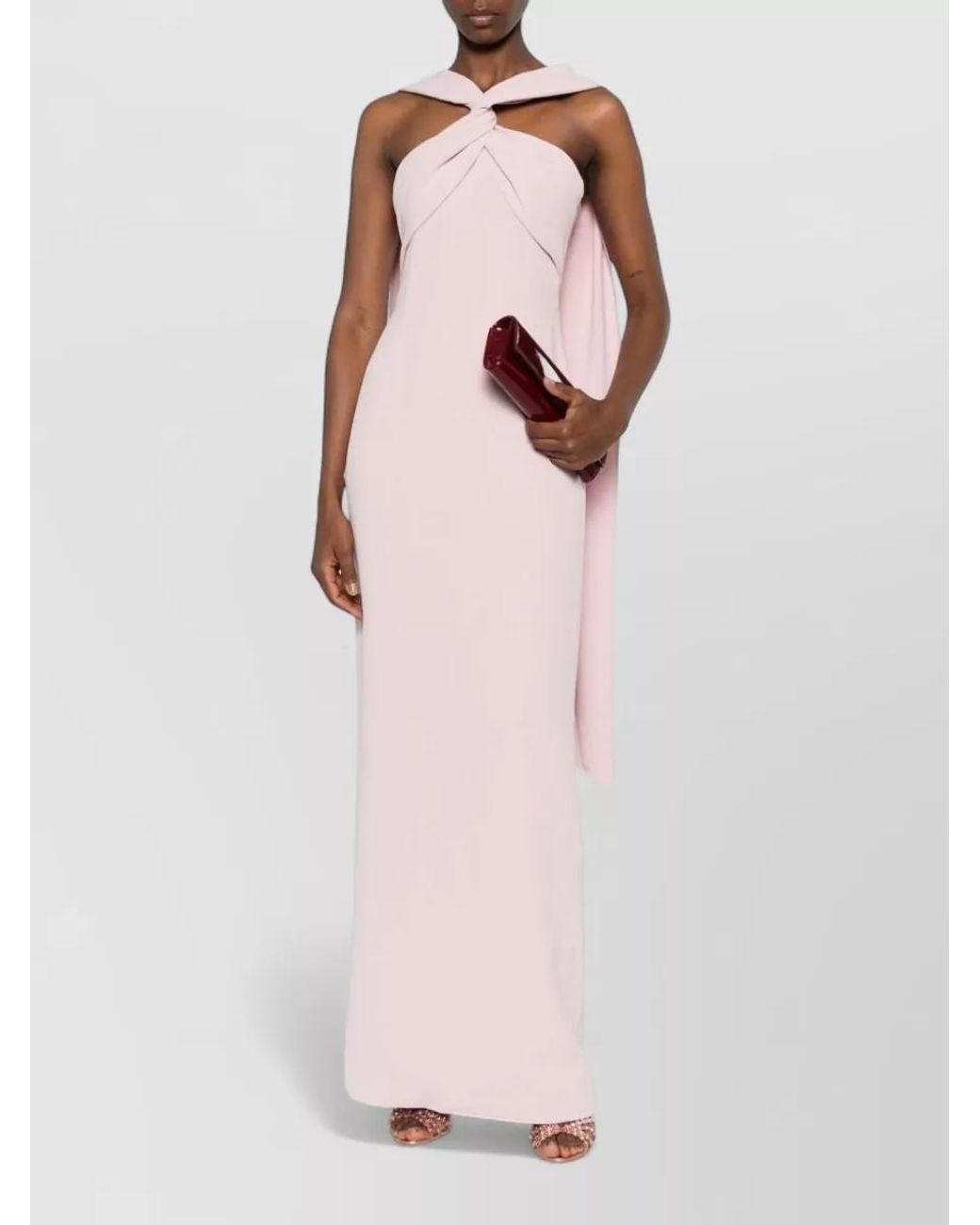 Solace London Pink Twisted Bodice Sleeveless Maxi Dress