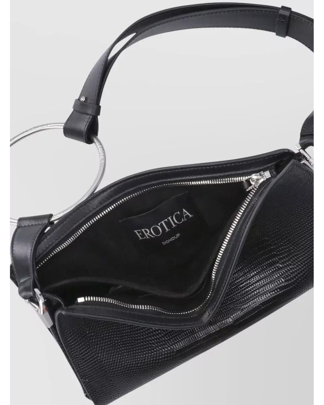 Dondup Black Calf Leather Shoulder Bag