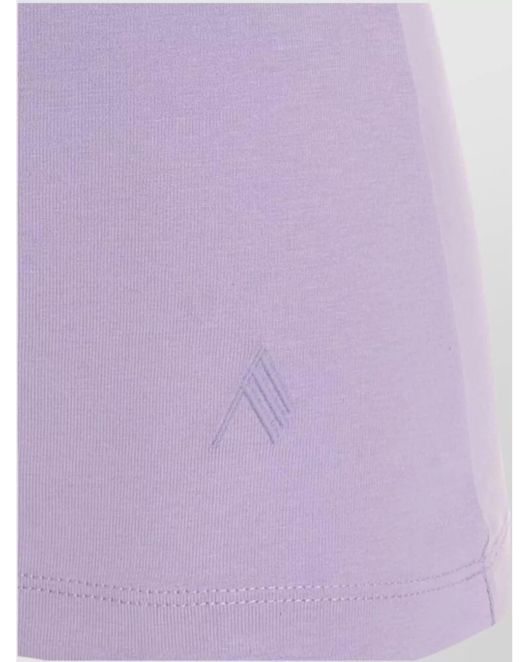 The Attico Purple Cotton Ribbed Crew-Neck Padded-Shoulder Cutout T-Shirt