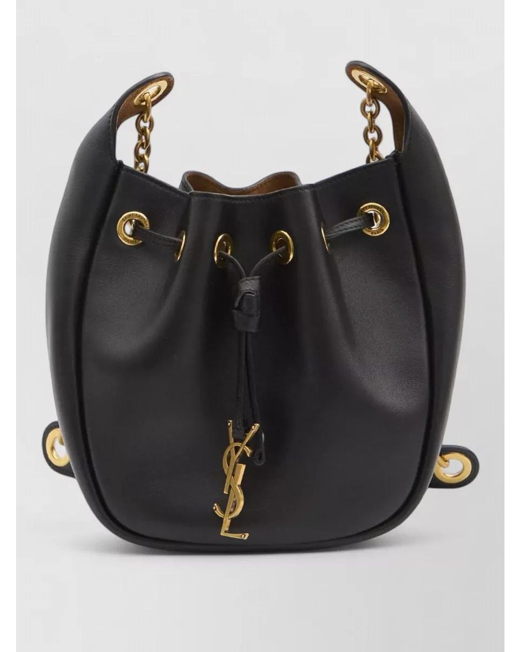 Saint Laurent Black Supple Bucket Leather Shoulder Bag