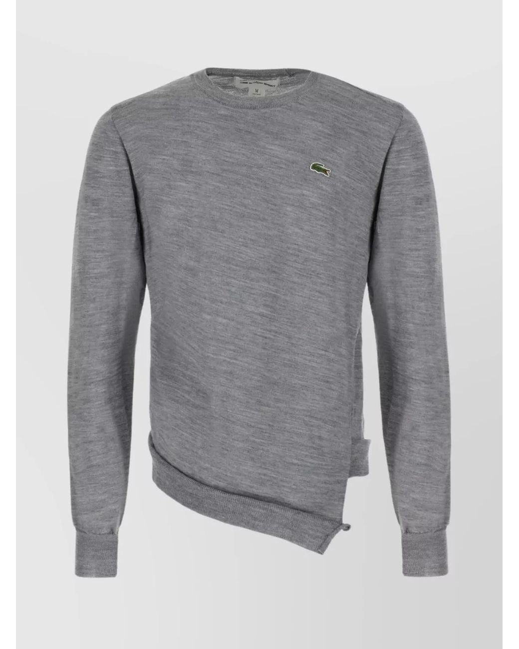 Comme des Garçons Gray Ribbed Asymmetric Cotton Sweatshirt for men