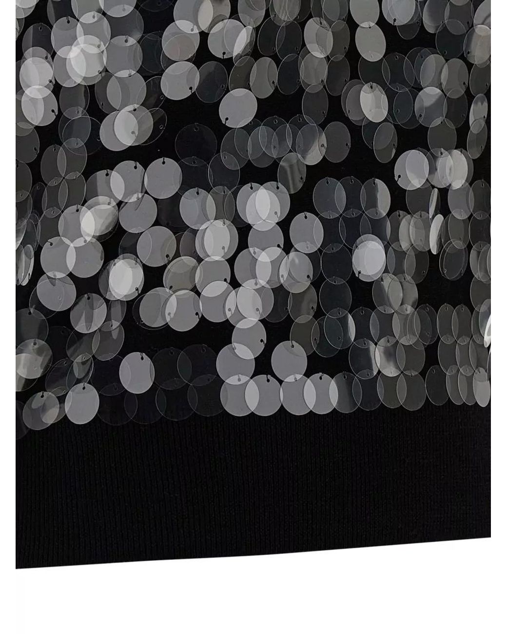 Max Mara Black Virgin Wool Sequined Short-Sleeve Sweater