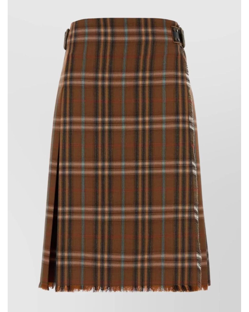 Burberry Brown Wool Pleated Skirt