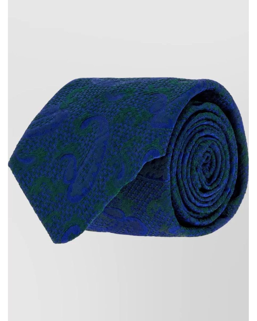 Brioni Blue Embroidered Silk Tie for men