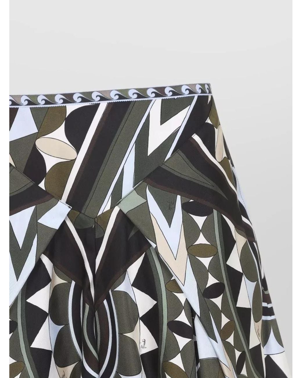 Emilio Pucci Multicolor Silk Printed Wide-Leg Cropped Pants