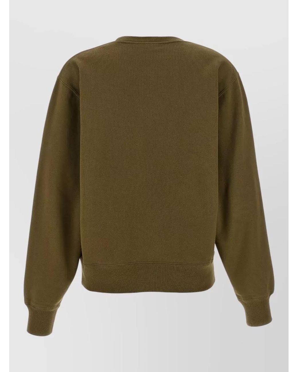 Saint Laurent Green Cotton Crew-Neck Long-Sleeve Cassandre Sweatshirt
