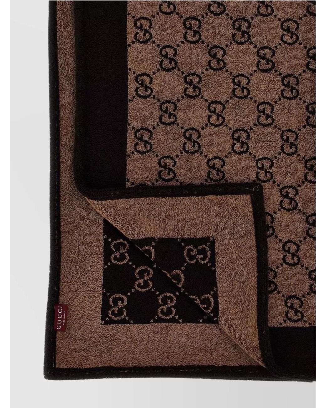 Gucci Brown Cotton Beach Towel for men