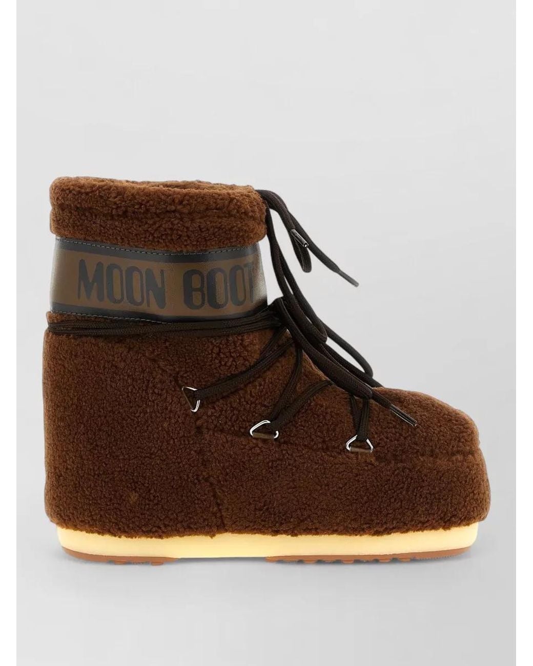 Moon Boot Brown Teddy Fleece Ankle Boots