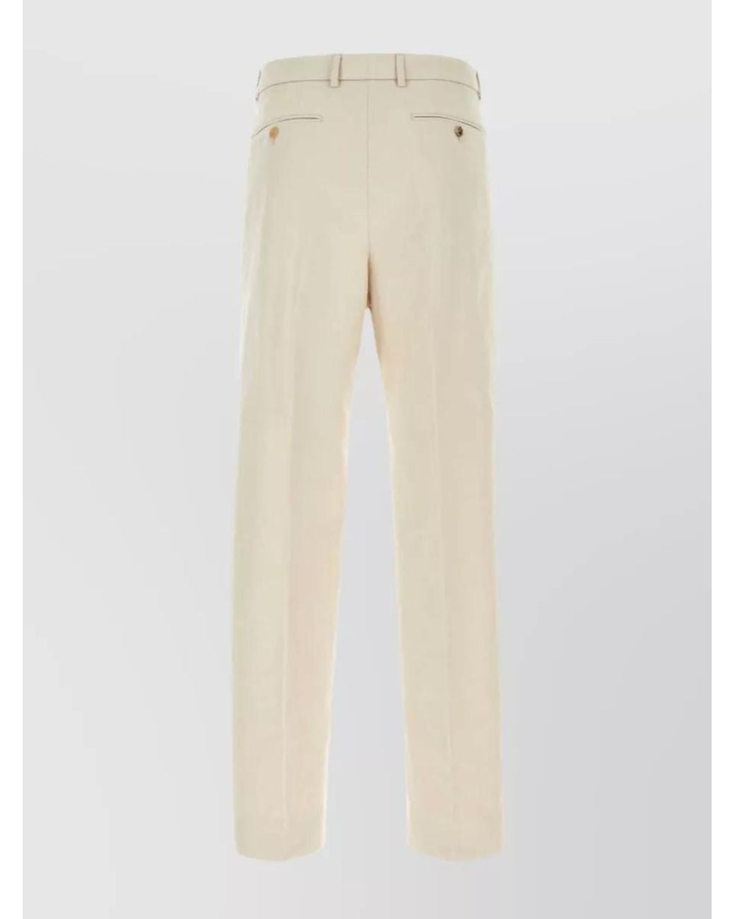 Gucci White Cotton Tailored Trousers for men
