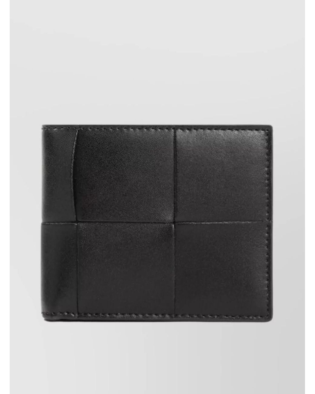 Bottega Veneta Black Calf Leather Cassette Bifold Wallet for men