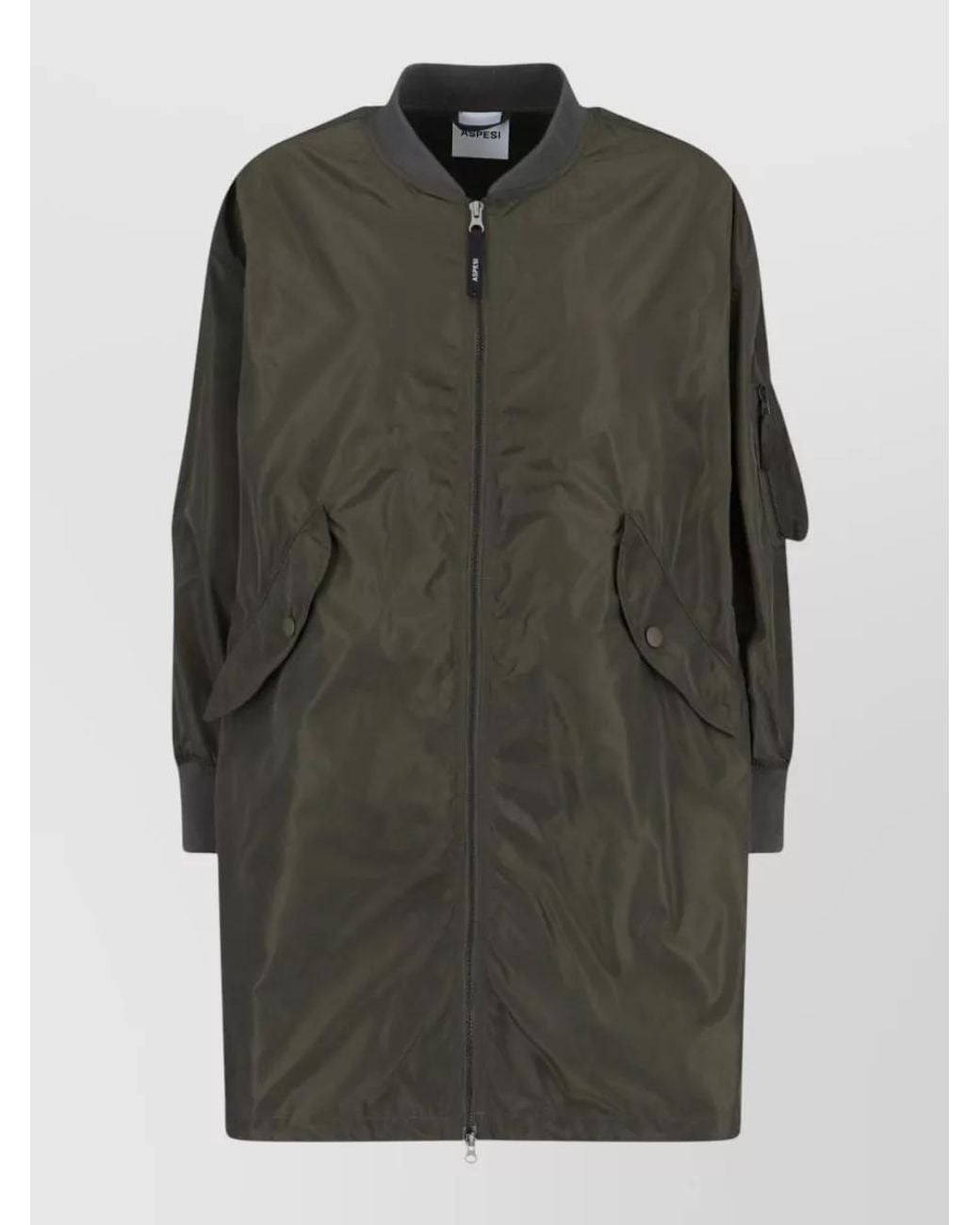 Aspesi Green Long Bomber Jacket