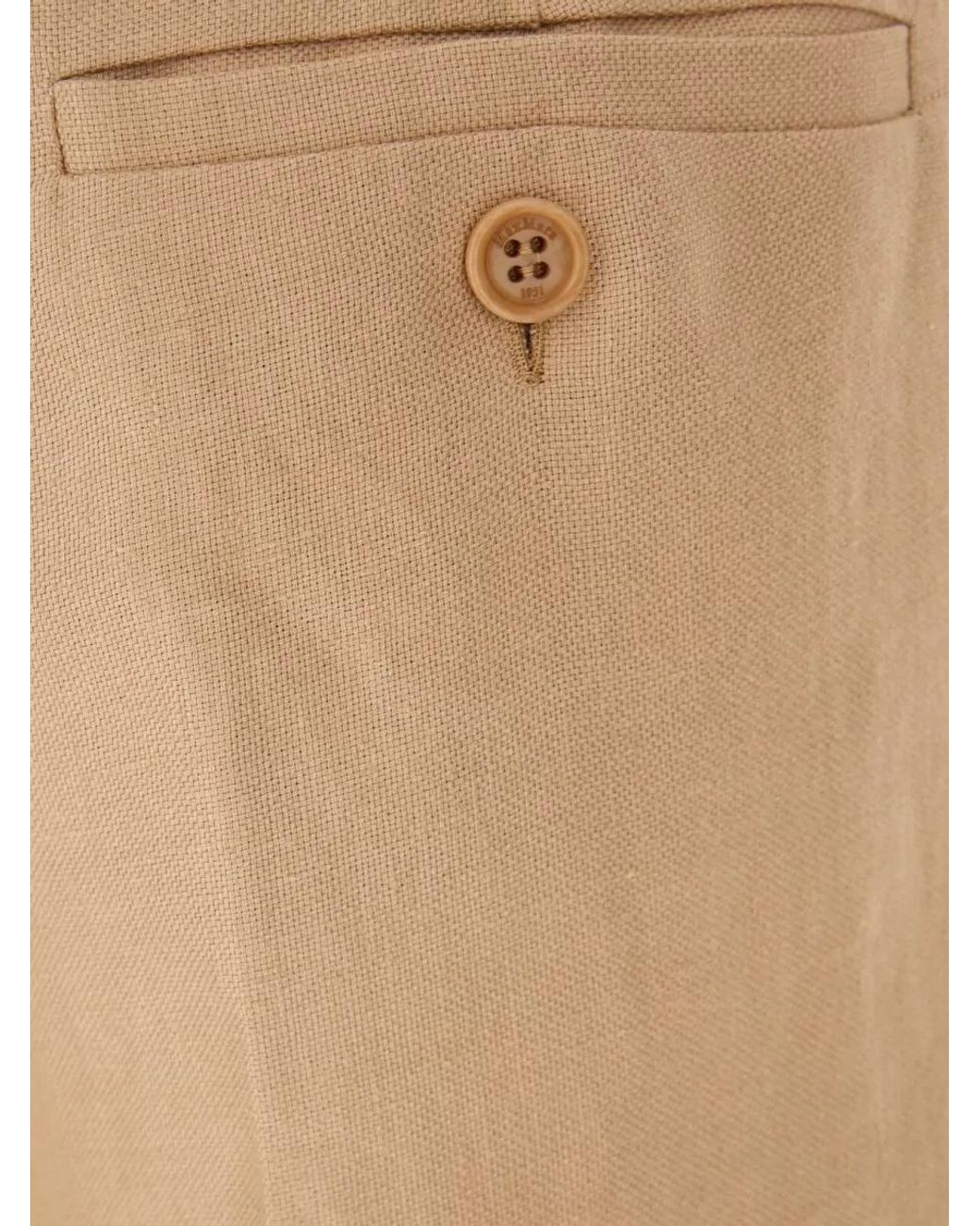 Max Mara Natural Linen Wide-Leg Trousers