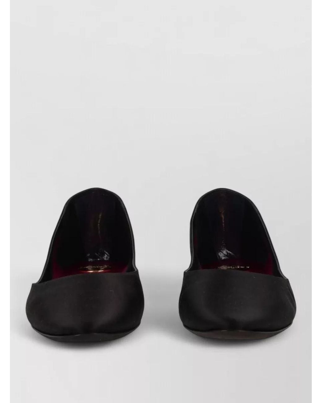 Saint Laurent Black Satin Ballerina Flats