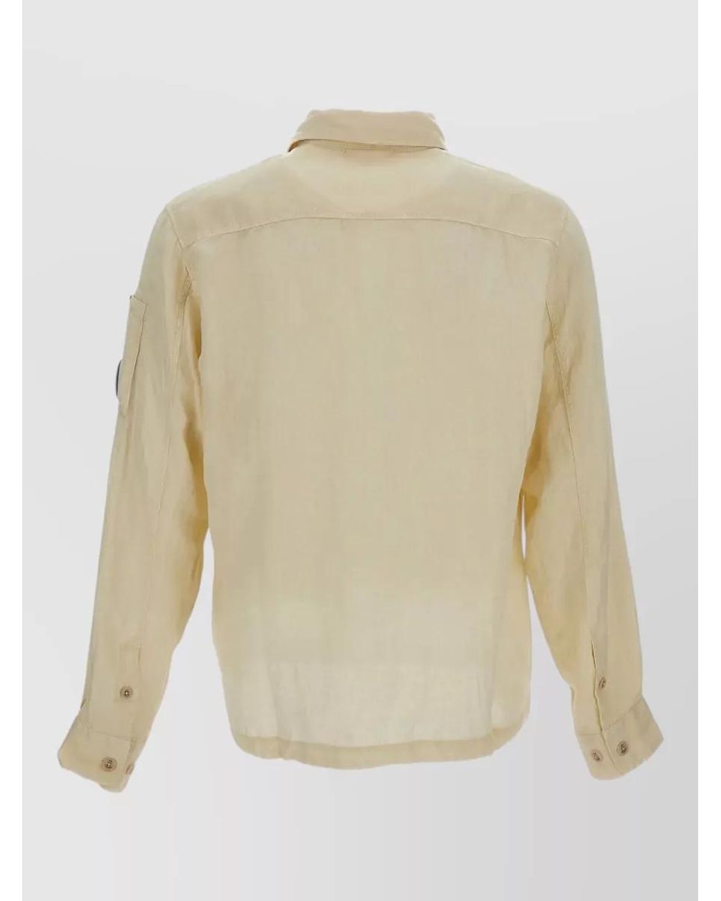 C P Company Natural Linen Long-Sleeve Shirt for men