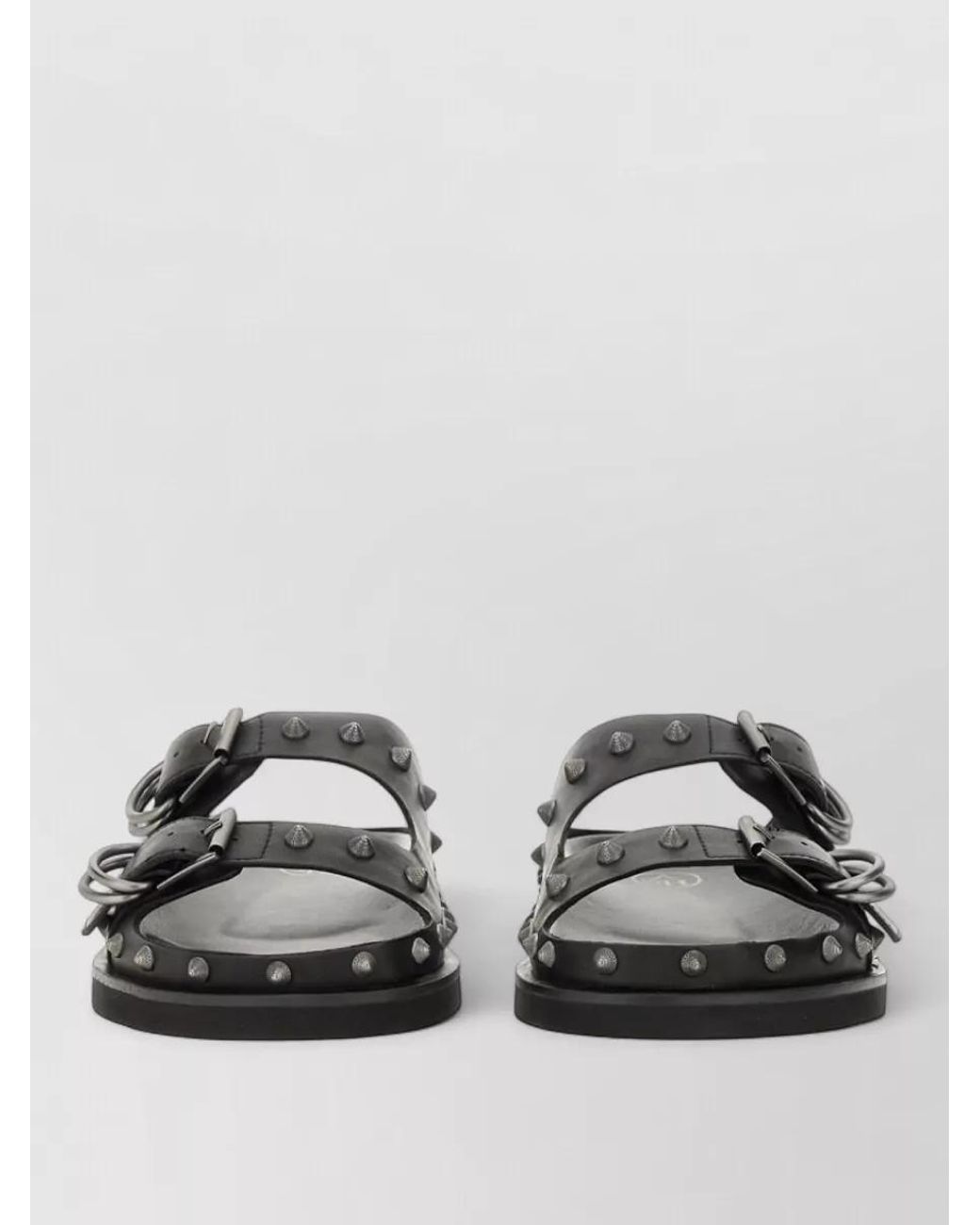 Ash Gray Leather Slides
