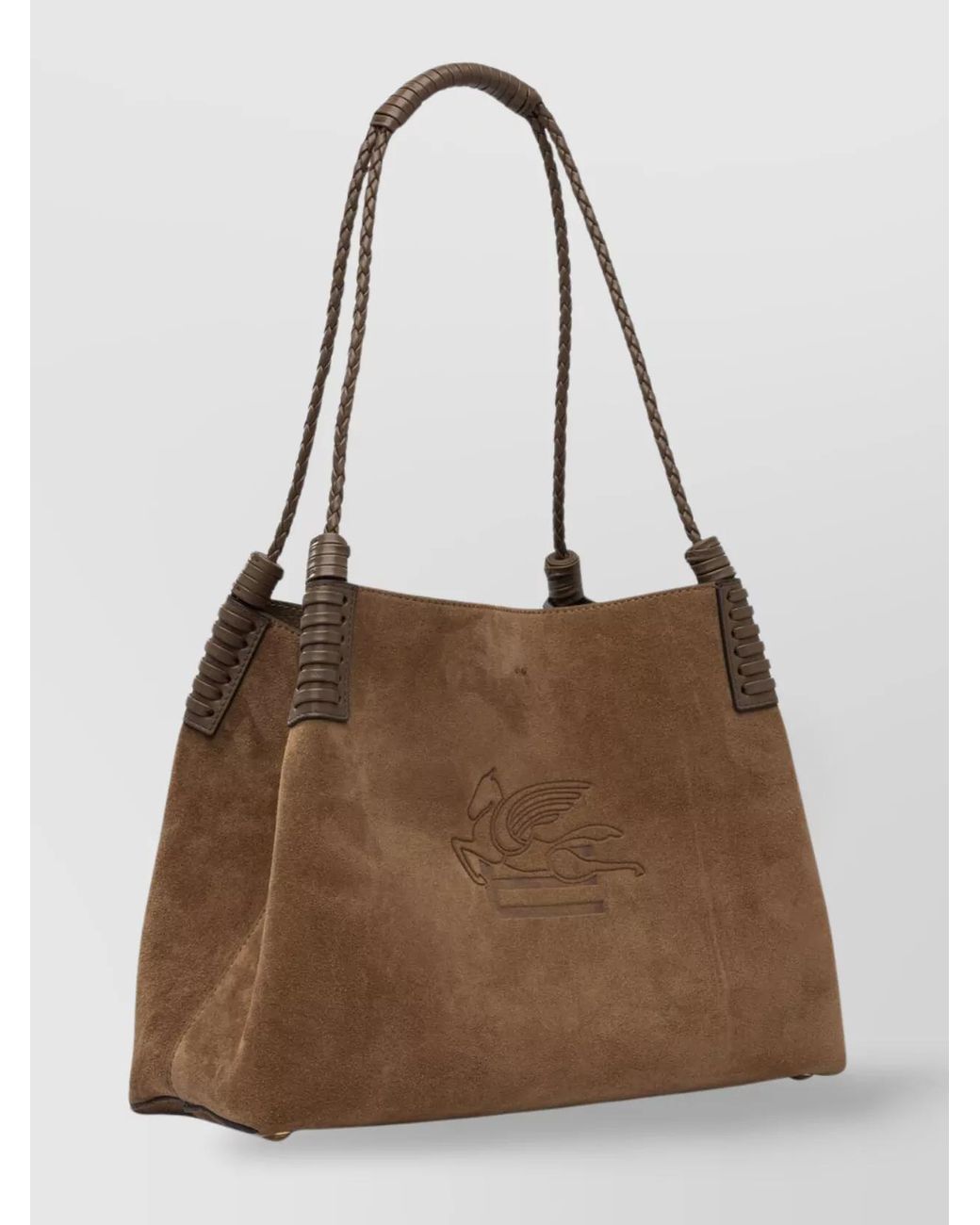 Etro Brown Medium Suede Leather Shoulder Bag