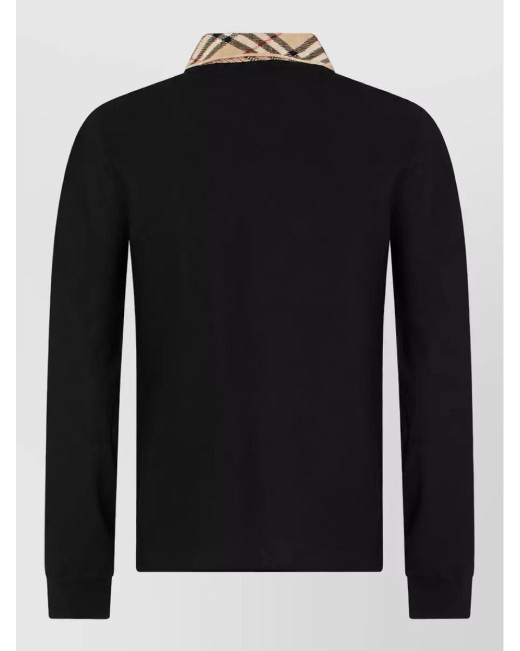 Burberry Black Cotton Polo Collar Sweater for men