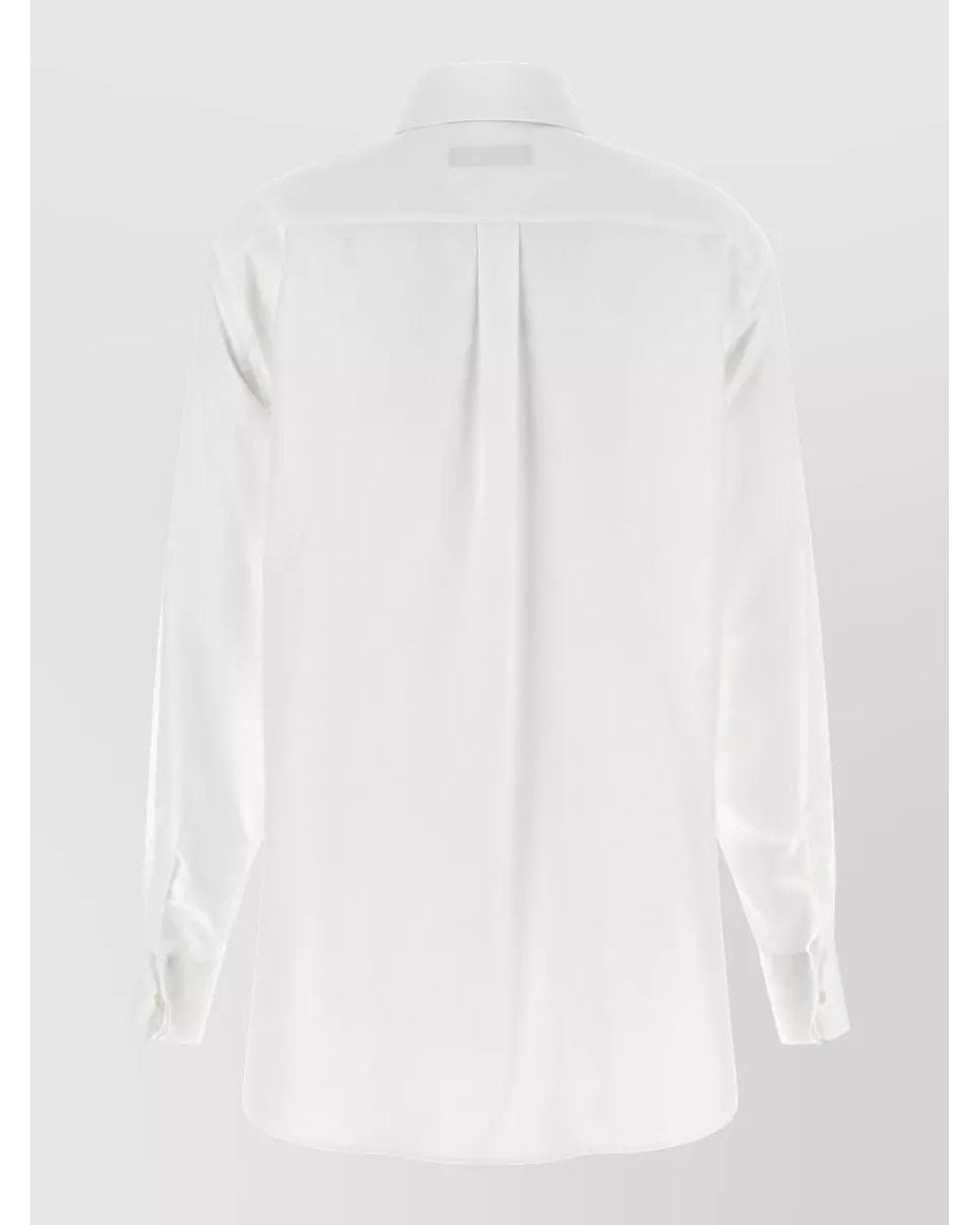Dolce & Gabbana White Cotton Martini Long-Sleeve Shirt