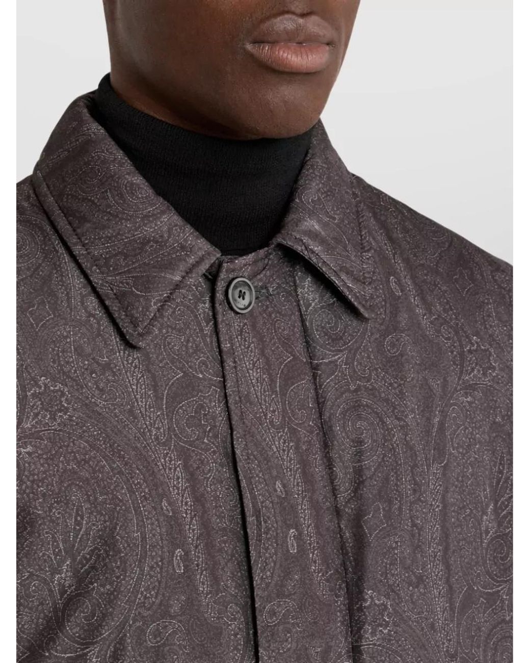 Etro Gray Padded Raincoat for men