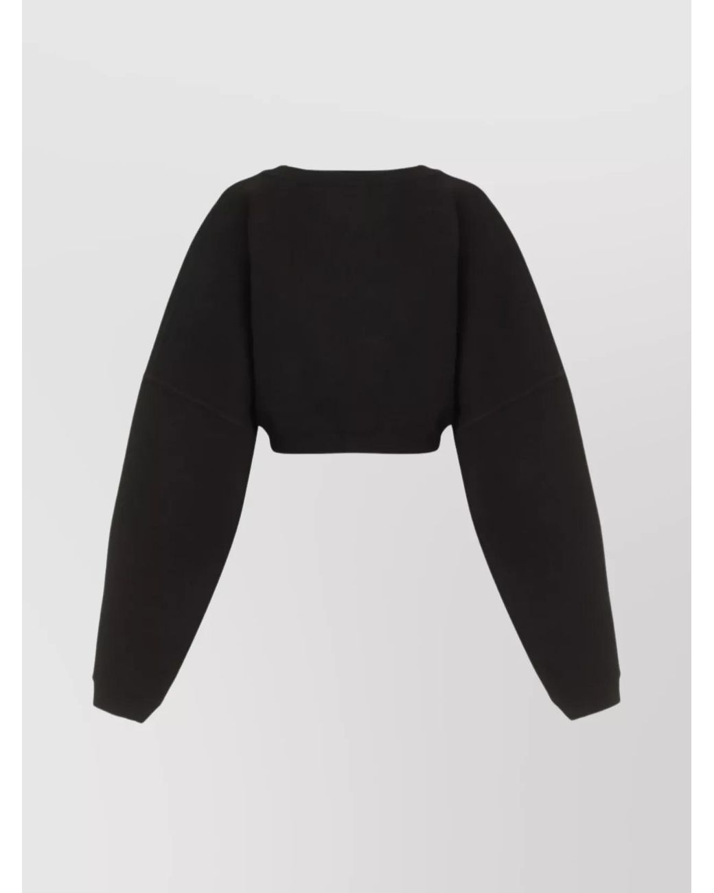 Saint Laurent Black Cropped Asymmetric Sweatshirt