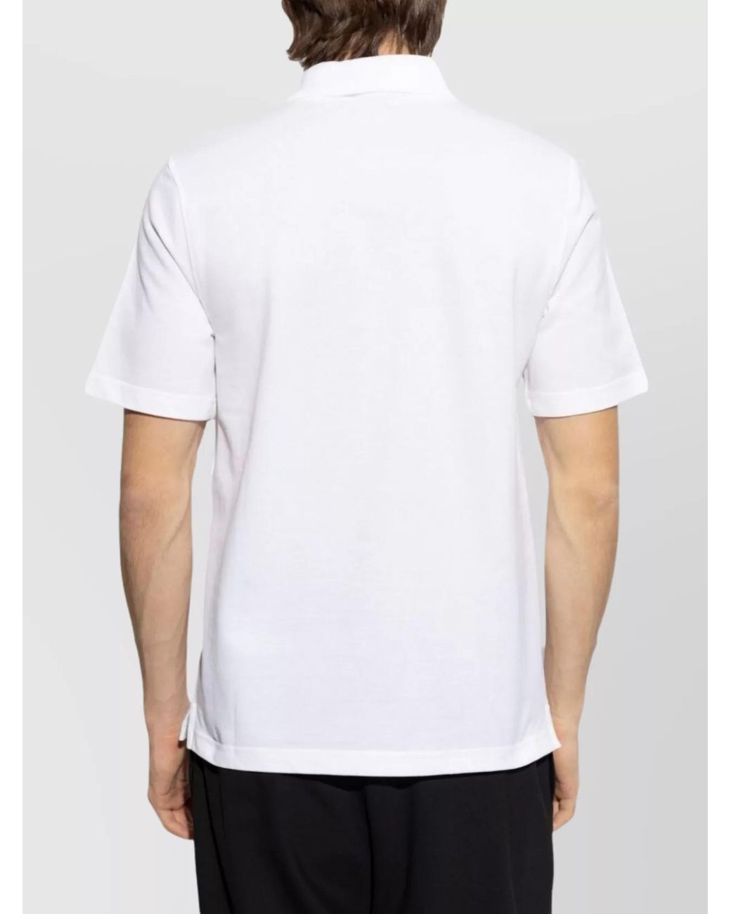 Lanvin White Cotton Piqué Polo Shirt for men