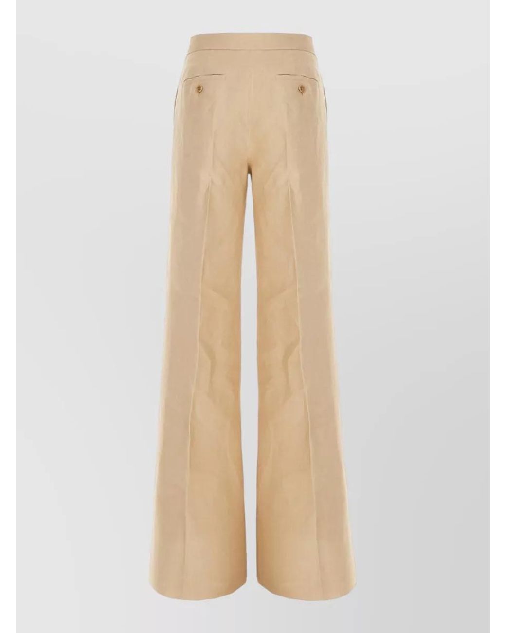 Max Mara Natural Linen Wide-Leg Trousers