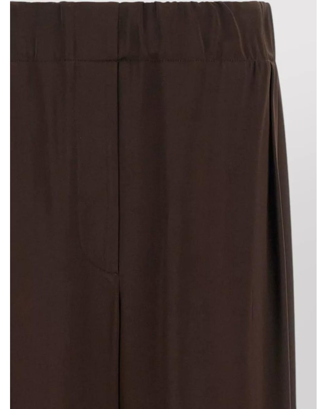 Jil Sander Brown Satin Wide-Leg Trousers