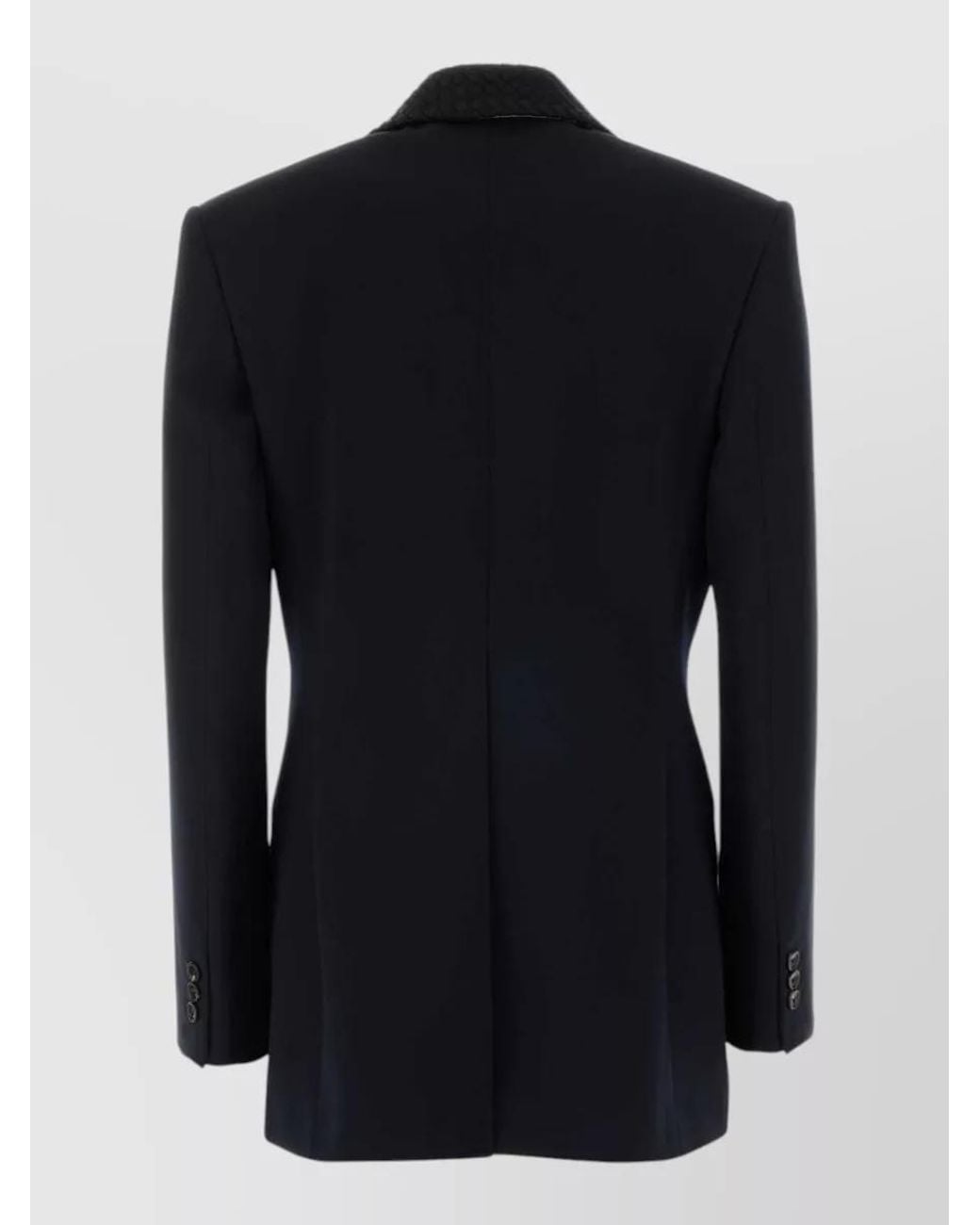 Bottega Veneta Black Wool Double-Breasted Tuxedo Jacket