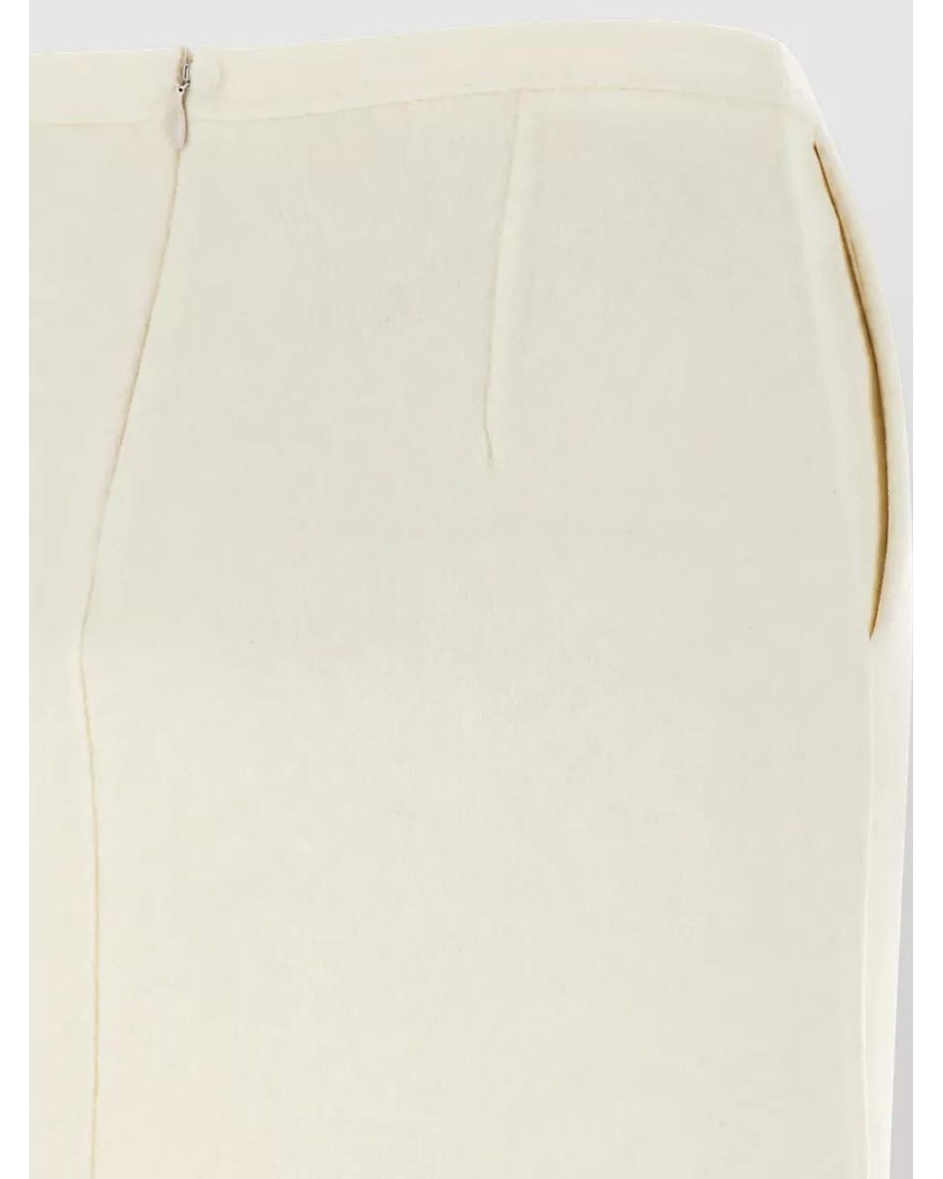 Loulou de Saison Natural Cashmere Wool Pencil Skirt