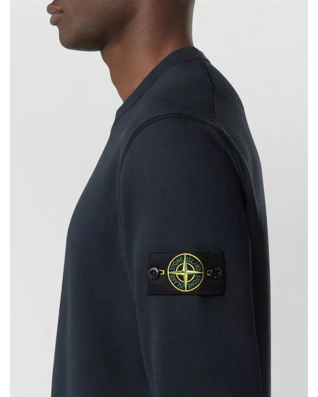 Stone Island Blue Cotton Crewneck Sweatshirt for men
