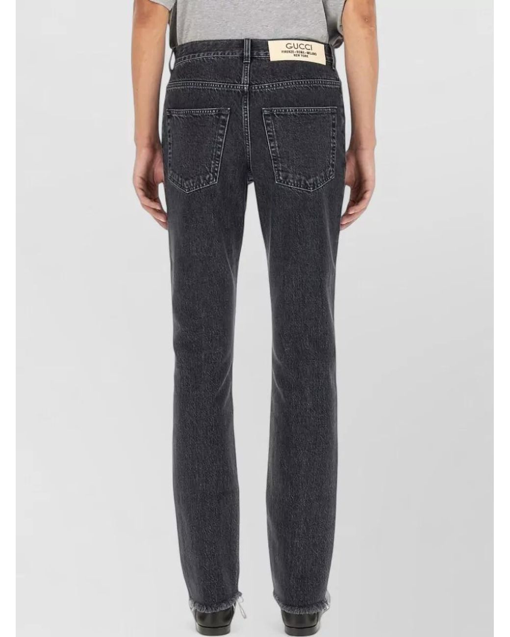 Gucci Gray Denim Straight-Leg Pants for men