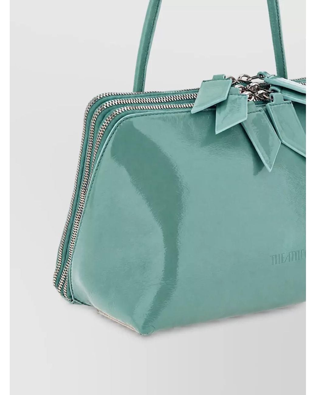 The Attico Blue Leather Clutch Bag