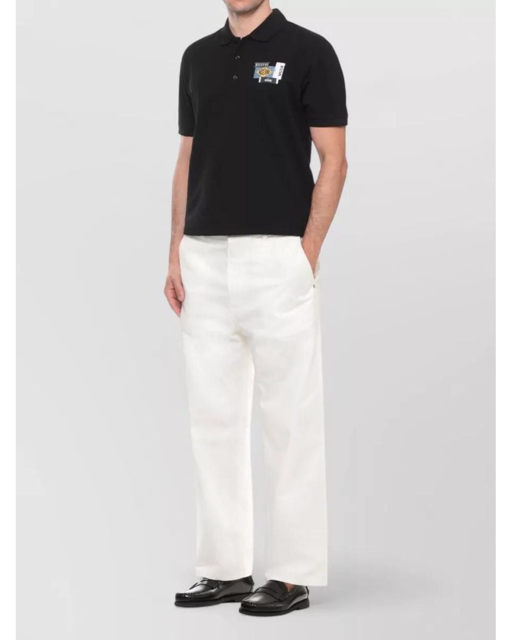 Moschino Black Cotton Piqué Polo Shirt for men