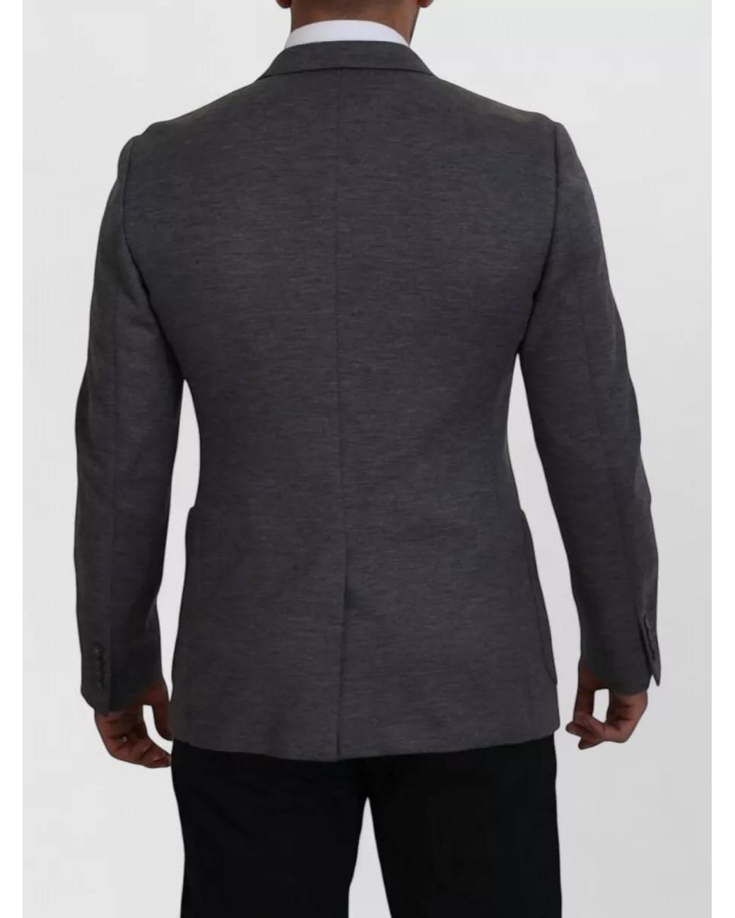 Dolce & Gabbana Blue Wool Slim-Fit Single-Breasted Blazer for men