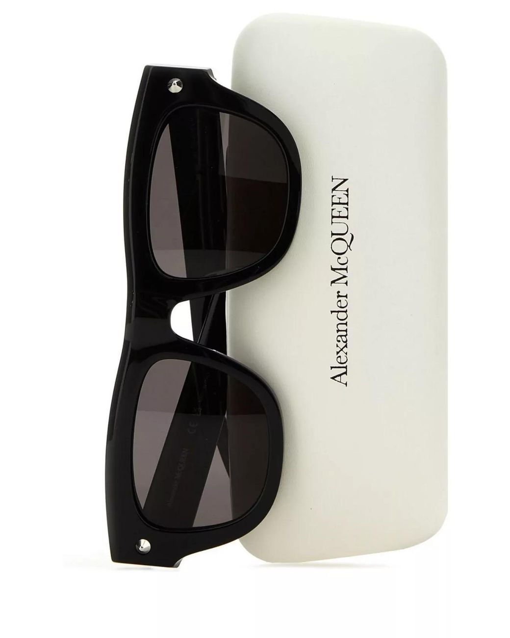 McQueen Black Square-Frame Sunglasses for men