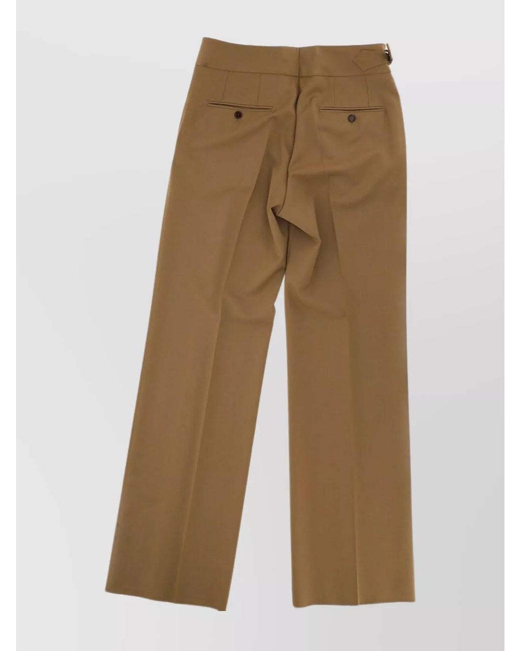 Dolce & Gabbana Natural Virgin Wool Wide-Leg Tailored Trousers for men