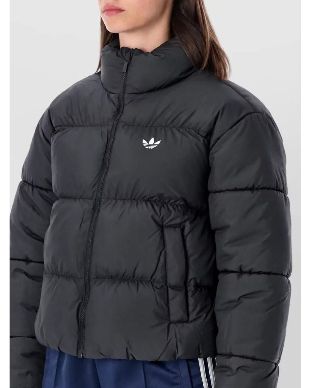 Adidas Originals Blue Recycled Polyester Short Puffer Jacket