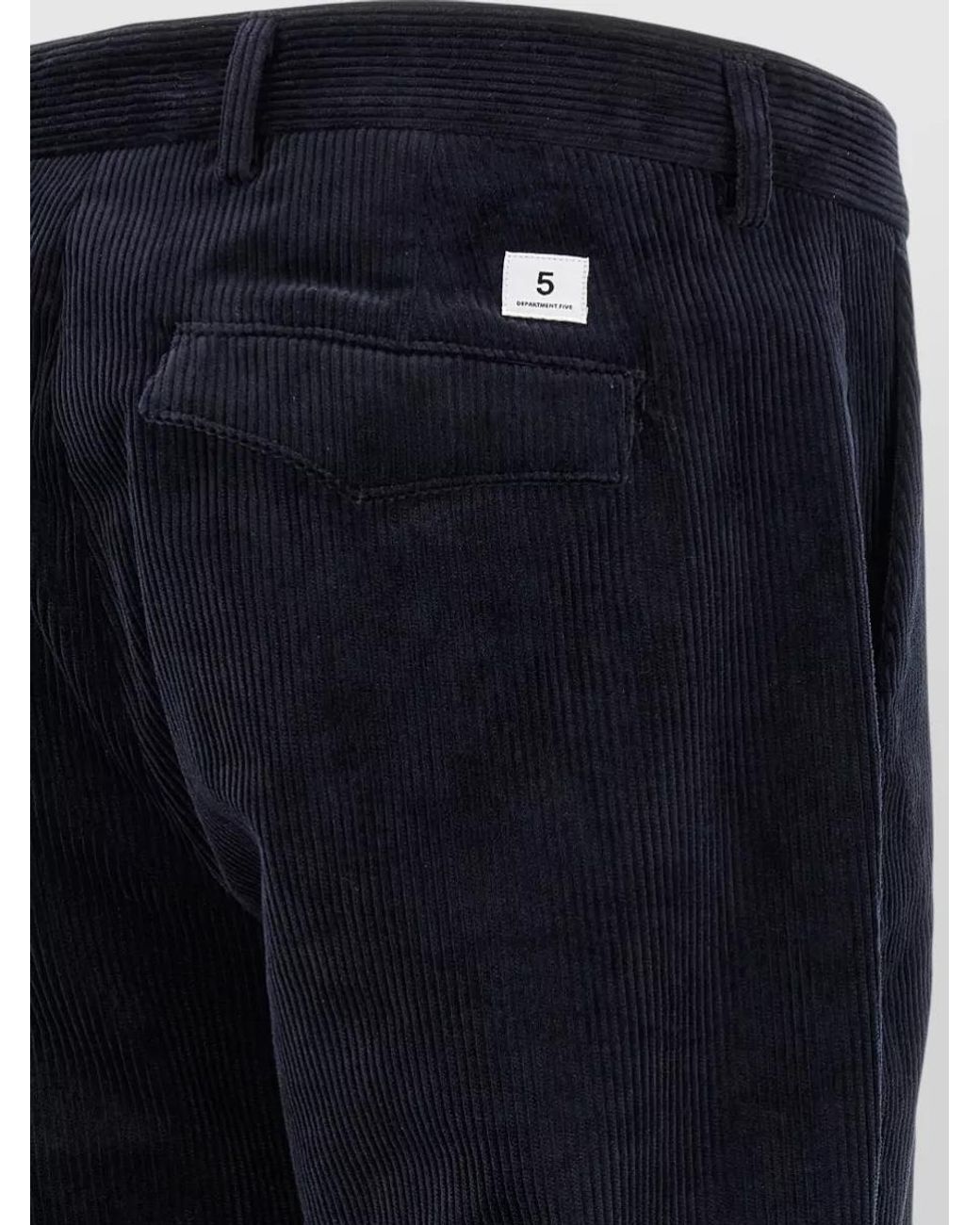 Department 5 Blue Corduroy Cropped Straight-Leg Trousers for men