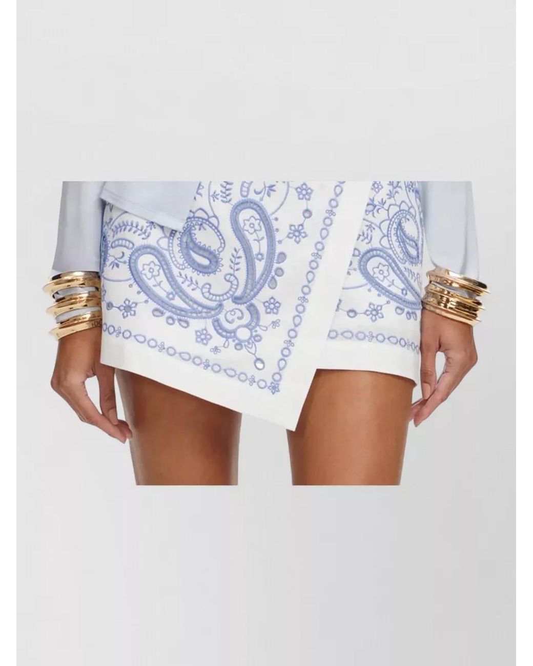 Self-Portrait White Linen Blend High-Rise Tailored Shorts